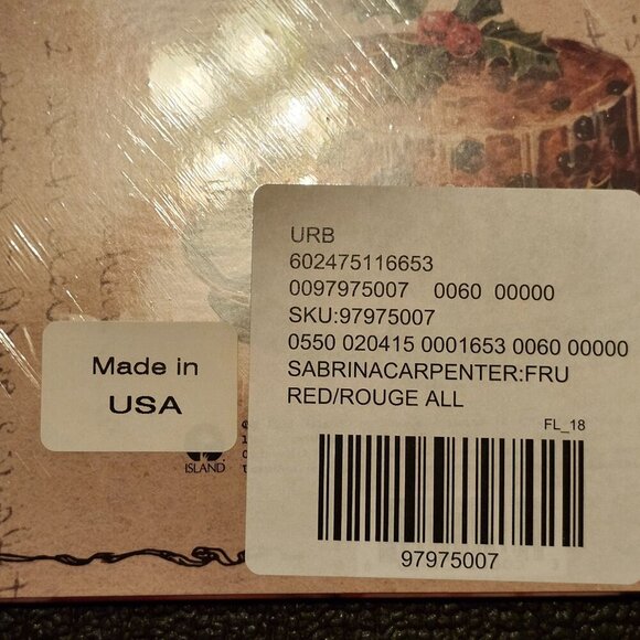 Sabrina Carpenter – Fruitcake - Fruit Punch Colored EP Vinyl Record 12" - NEW - Picture 3 of 3